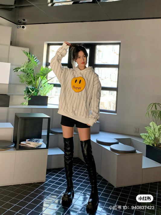 áo DREW HOUSE MASCOT NAVY PINSTRIPE HOODIE authentic