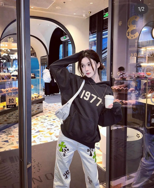 áo FEAR OF GOD ESSENTIALS 1977 KNIT HOODIE IRON Authentic