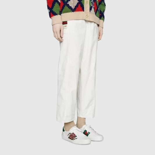 wearing GUCCI ACE SNEAKER WITH SNAKE 456230 02JP0 9064