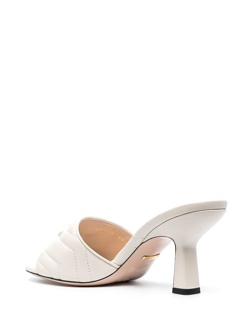 mặt đằng sau của Gucci Double G Mid-Heel Slide Sandals White 739133 BKO00 9049
