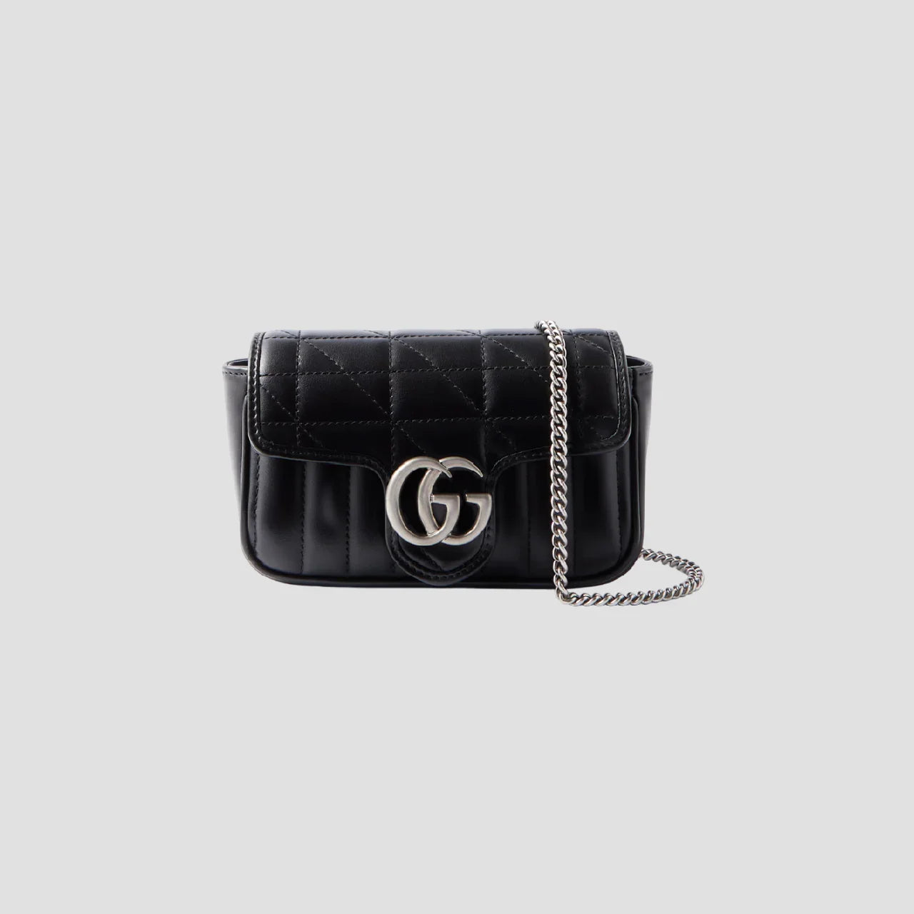 GUCCI GG MARMONT BLACK/SILVER MINI BAG 476433 DTD5N 1000