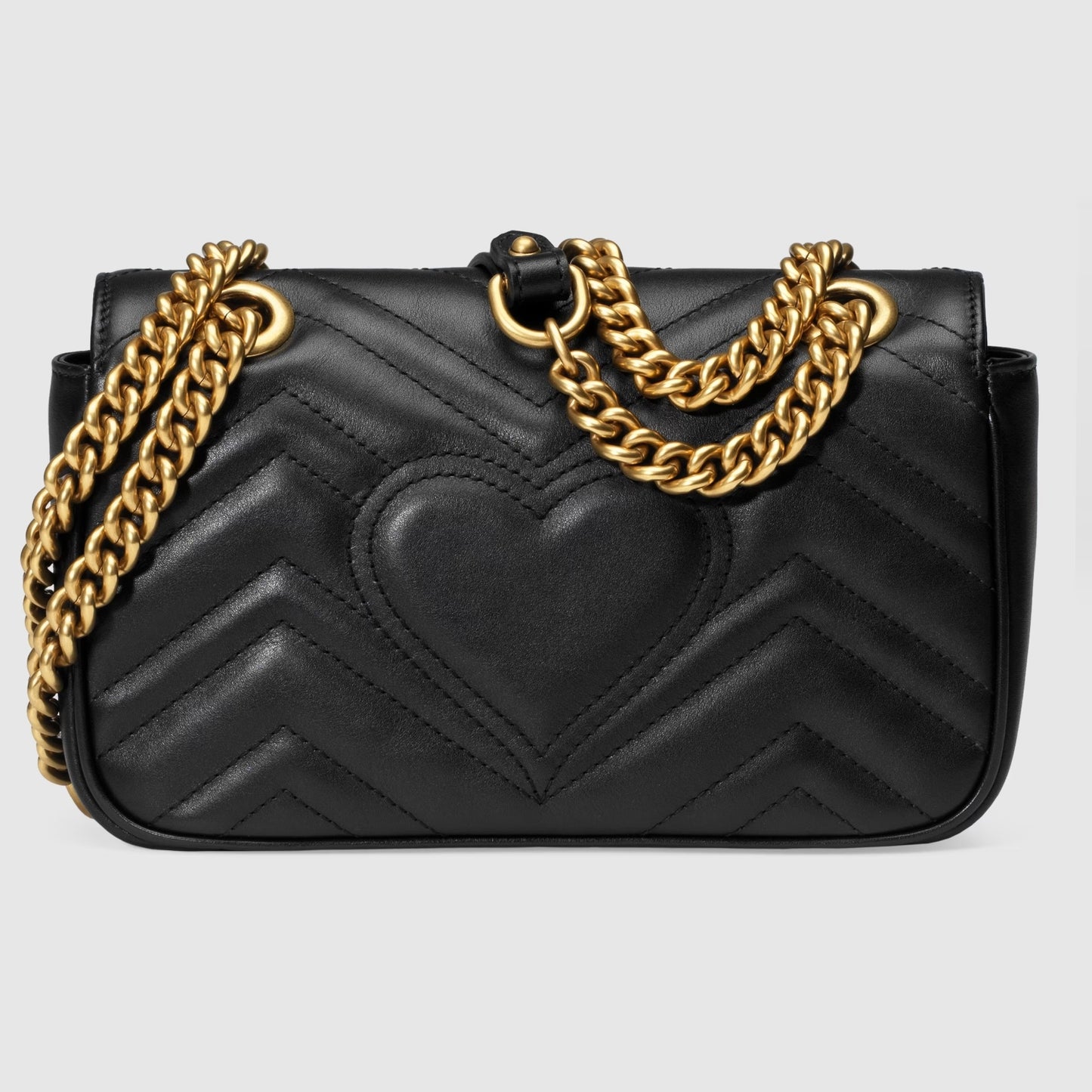 mặt sau túi GUCCI GG MARMONT MATELASSÉ MINI BAG IN BLACK