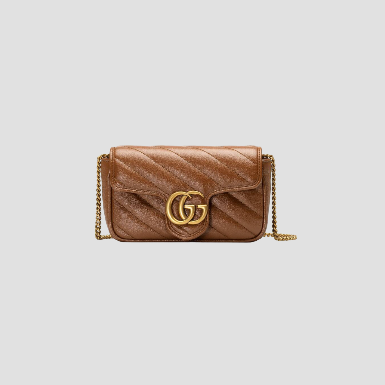 GUCCI GG MARMONT MATELASSÉ MINI BROWN BAG 476433 0OLFT 2535