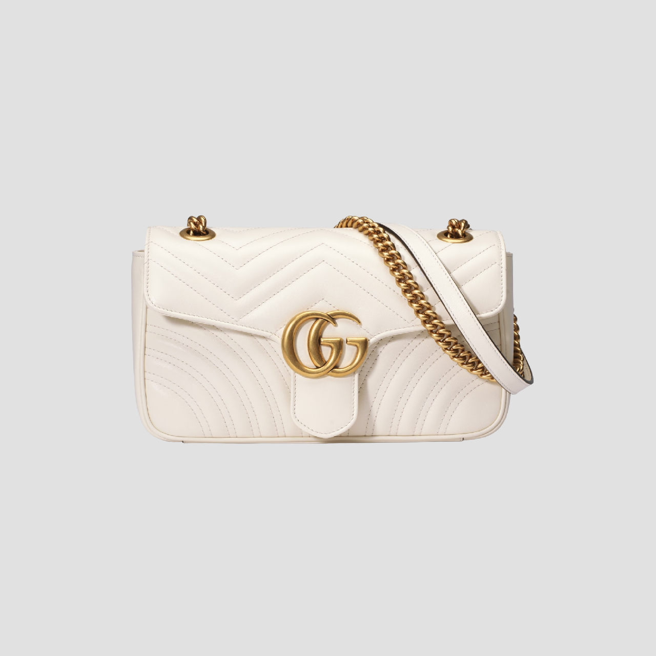 GUCCI GG MARMONT Medium SHOULDER BAG WHITE 443497 DTDIT 9022