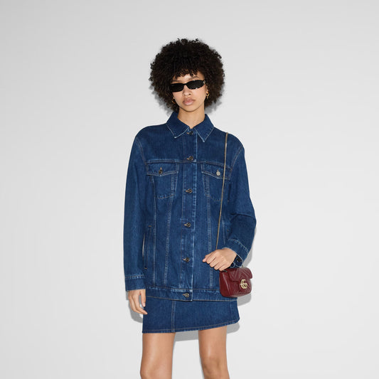 wearing Gucci GG Marmont Mini Bag In Rosso Ancora 476433 dtdhv 6207