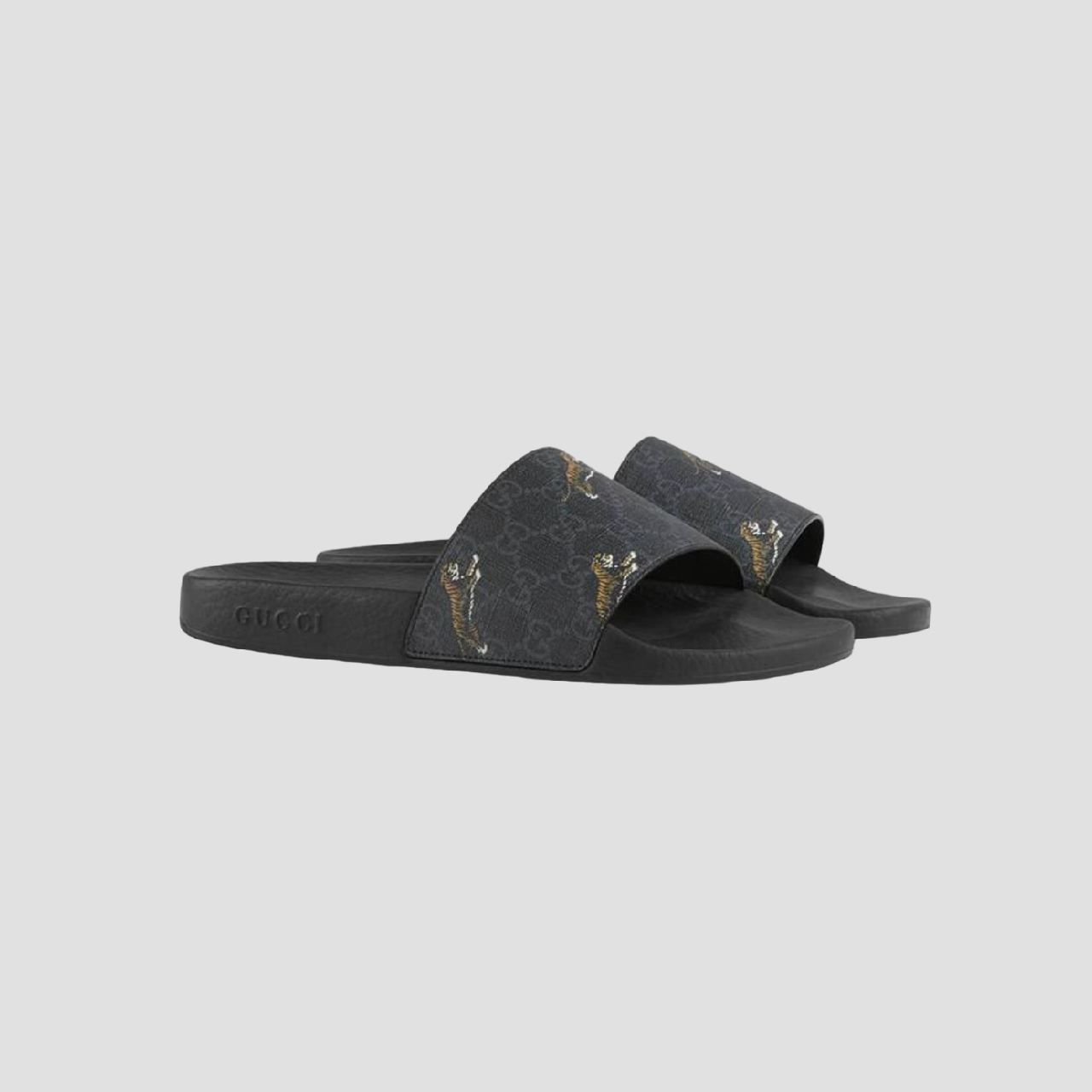 Gucci tiger print slides discount