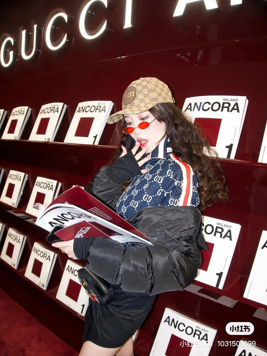 wearing GUCCI GG SUPREME CANVAS BASEBALL CAP BROWN 576253 4HG62 2565