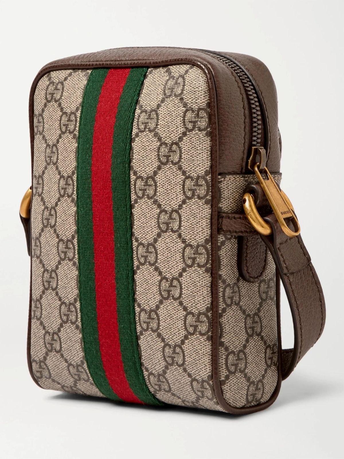 Gucci GG Supreme Ophidia Shoulder Bag 598127 96IWT 8745 with pattern and color accents on a light gray background