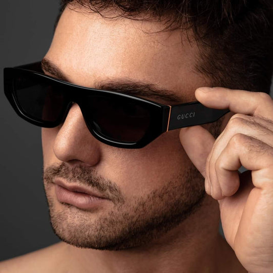 wearing GUCCI GG1134S 002 SUNGLASSES BLACK