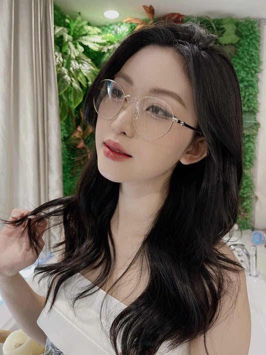 wearing GUCCI GG1145O 001 GG GOLD EYEGLASSES