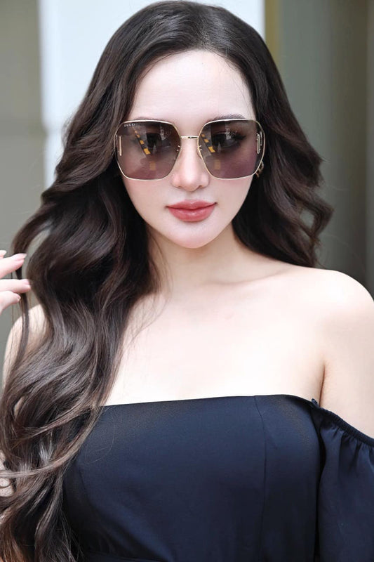 wearing GUCCI GG1207SA 005 BLONDIE GOLD SUNGLASSES