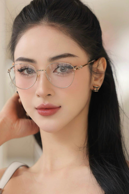 wearing GUCCI GG1336O 001 HORSEBIT EYEGLASSES HAVANA