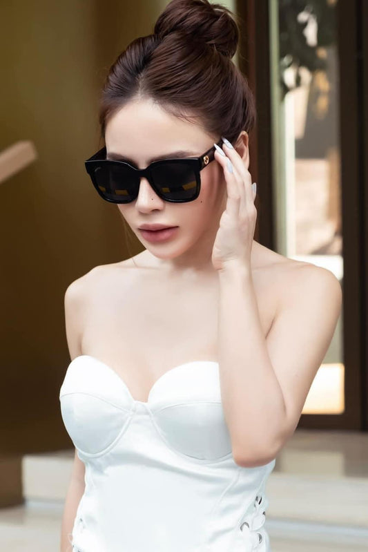 wearing Gucci GG1338S 002 Double G Logo Sunglasses Black