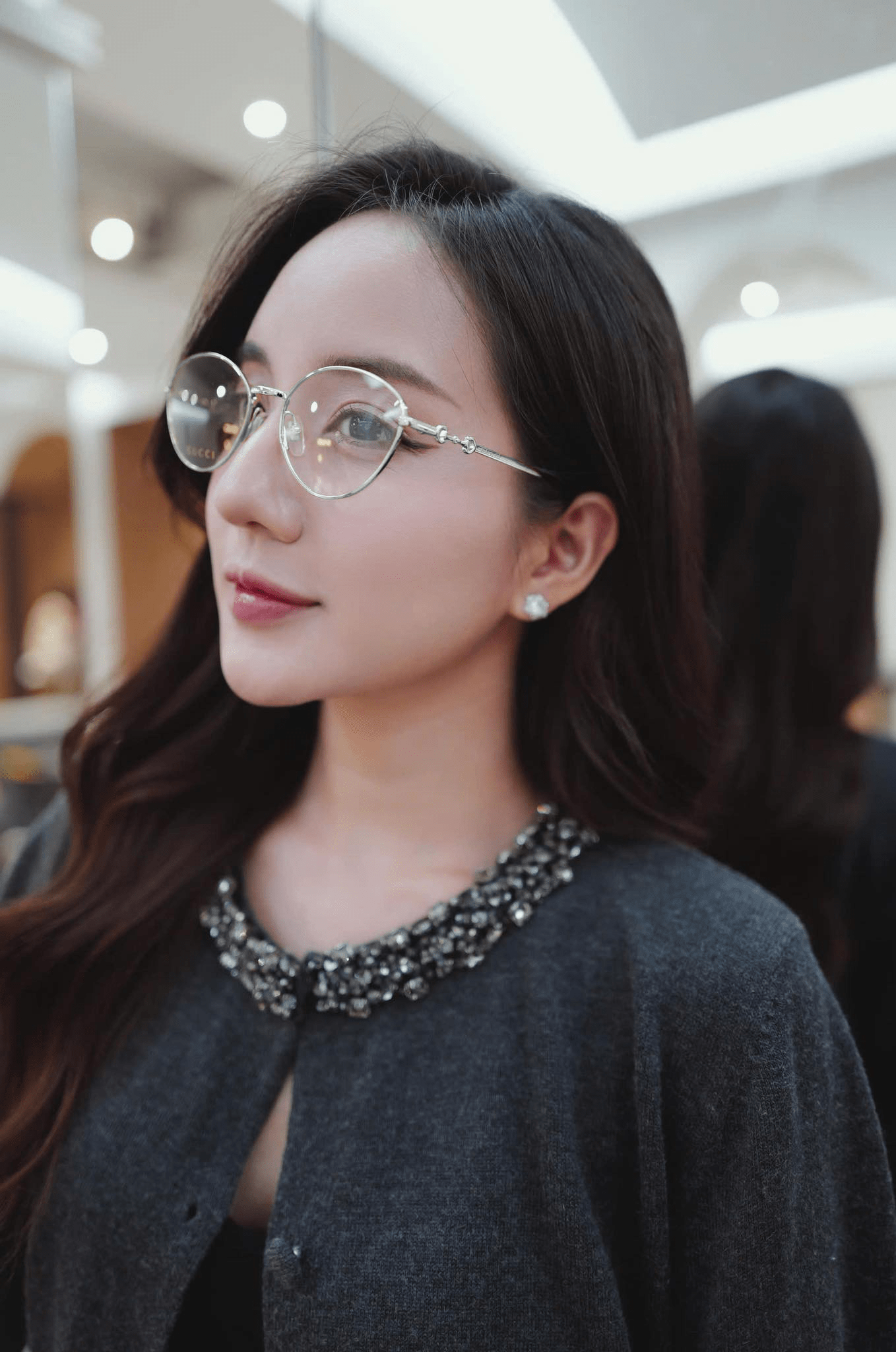 mẫu mang kính Gucci GG1699O 004 Silver Cat-Eye Eyeglasses