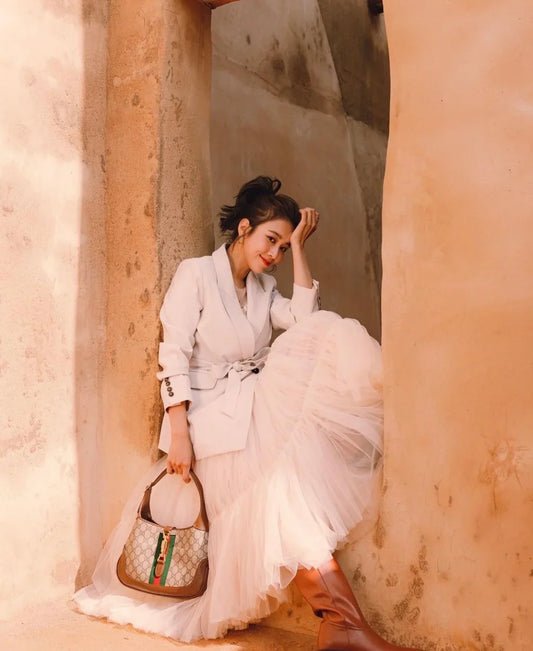 wearing GUCCI JACKIE 1961 SMALL SHOULDER BAG 636706 HUHHG 8565