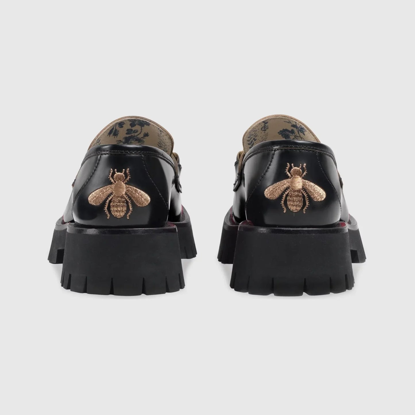 giày lười GUCCI LEATHER LUG SOLE BEE LOAFER WITH HORSEBIT 577236 DS800 1000 hàng hiệu Authentic BlankRoom Hà Nội Việt Nam