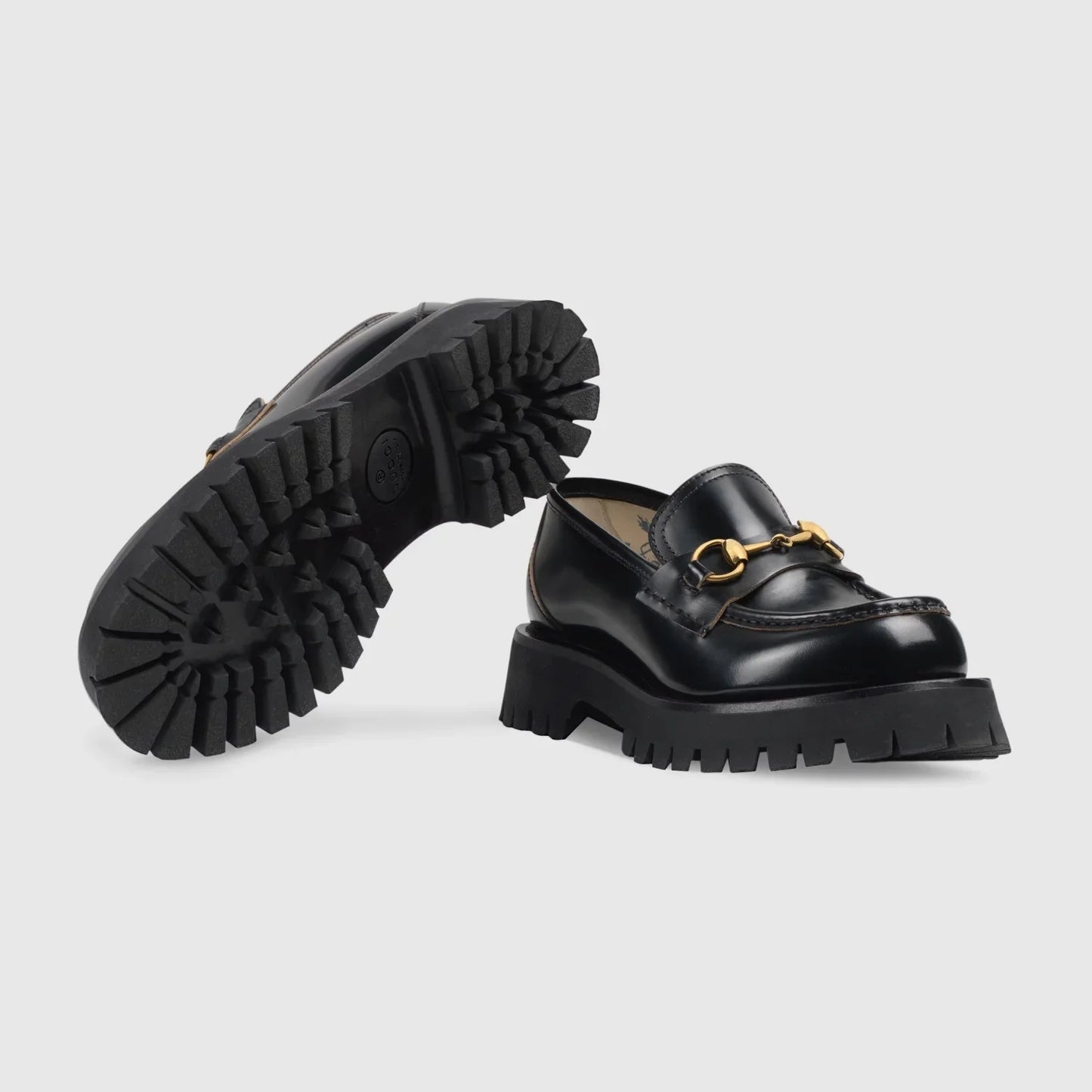 giày lười GUCCI LEATHER LUG SOLE BEE LOAFER WITH HORSEBIT 577236 DS800 1000 hàng hiệu Authentic BlankRoom Hà Nội Việt Nam