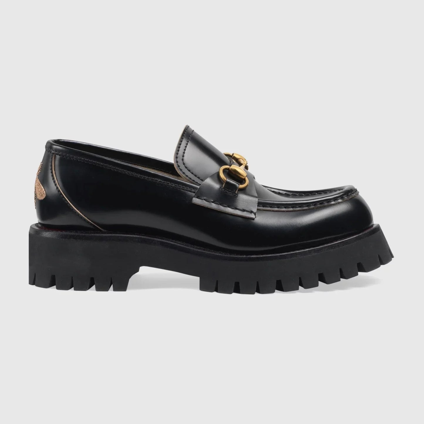 giày lười GUCCI LEATHER LUG SOLE BEE LOAFER WITH HORSEBIT 577236 DS800 1000 hàng hiệu Authentic BlankRoom Hà Nội Việt Nam