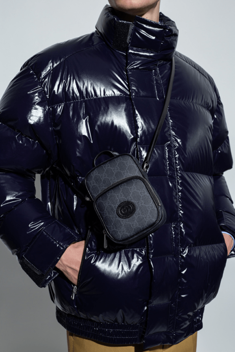 wearing Gucci Mini Crossbody Bag with Interlocking G Black 672952 92TCN 1000