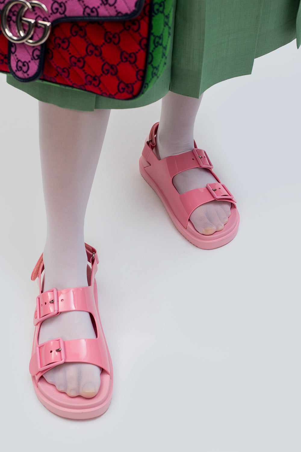 Giày GUCCI MINI DOUBLE G SANDALS PASTEL PINK 660243 J8700 5815 hàng hiệu Authentic sẵn tại BlankRoom Hà Nội, Việt Nam