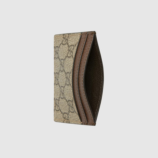 ví đựng thẻ GUCCI OPHIDIA BEIGE GG SUPREME CANVAS CARD CASE BEIGE 523159 96IWG 8745 hàng hiệu Authentic BlankRoom Hà Nội, Việt Nam.