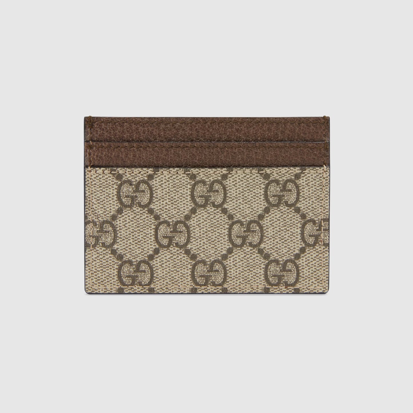 mặt sau GUCCI OPHIDIA BEIGE GG SUPREME CANVAS CARD CASE BEIGE 523159 96IWG 8745