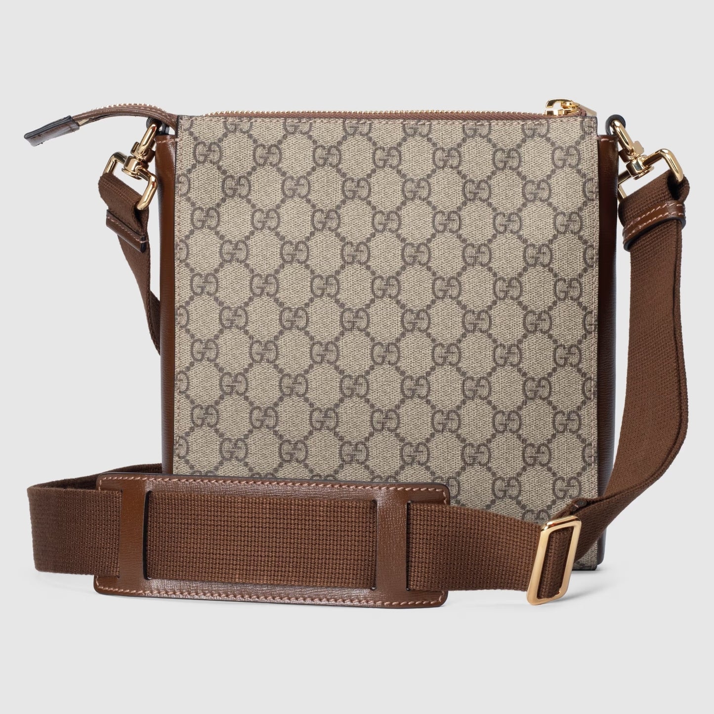 mặt sau túi GUCCI SUPREME BEIGE BROWN MESSENGER BAG 681021 92THG 8563