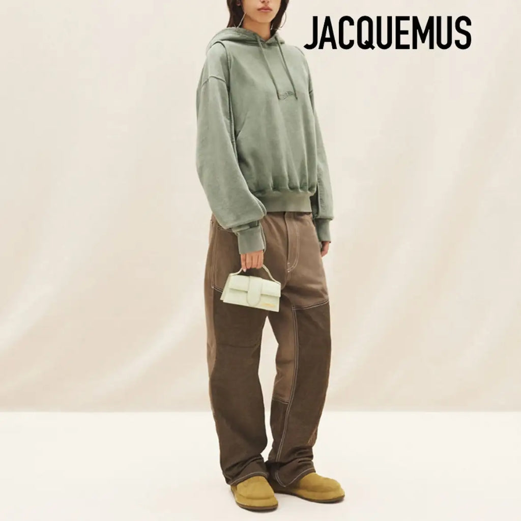 wearing JACQUEMUS LE BAMBINO LIGHT GREEN 213BA006-3063-510