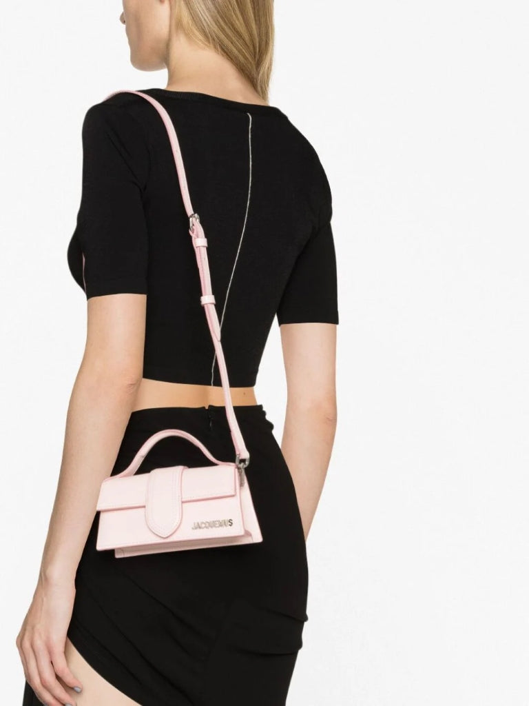 wearing JACQUEMUS LE BAMBINO PALE PINK 213BA006-3128-405