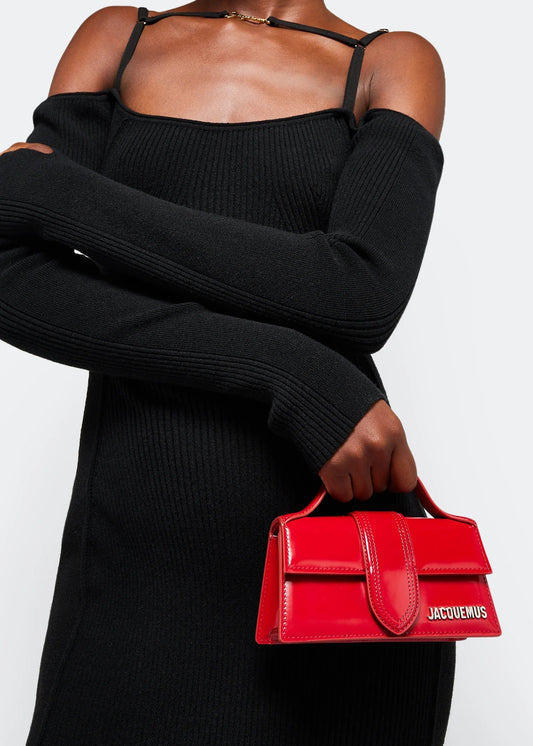 wearing JACQUEMUS LE BAMBINO RED 213BA006-3128-470