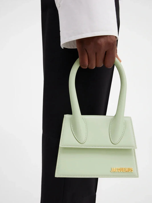 wearing JACQUEMUS LE CHIQUITO MOYEN LIGHT GREEN 213BA002-3063-510