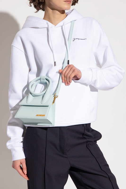 wearing JACQUEMUS LE CHIQUITO NOEUD PALE BLUE 213BA005-3088-310