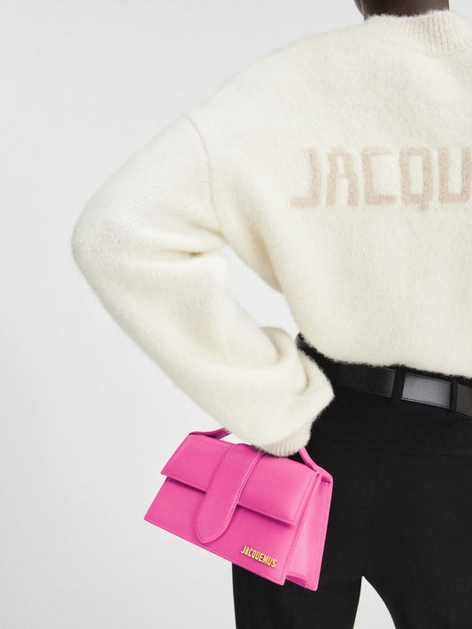 wearing JACQUEMUS LE GRAND BAMBINO PINK 213BA007-3060-430