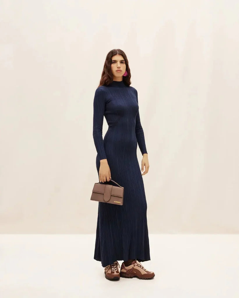 wearing JACQUEMUS LE GRAND BAMBINO SUEDE BROWN 213BA007-3069-850