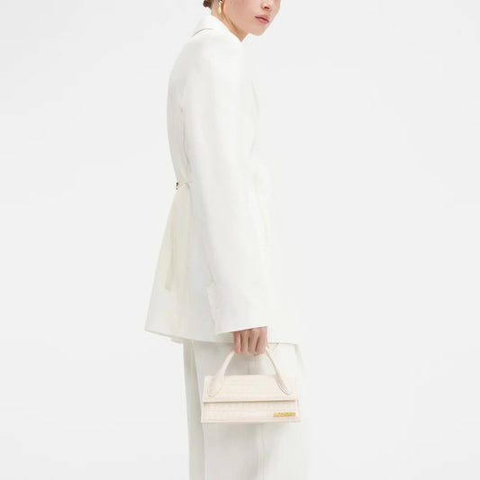 wearing JACQUEMUS LONG CHIQUITO IVORY CROC 23H213BA004-129-120