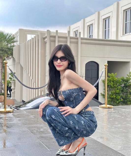 mẫu mang quần JADED LONDON MONOGRAM BAGGY JEANS Authentic