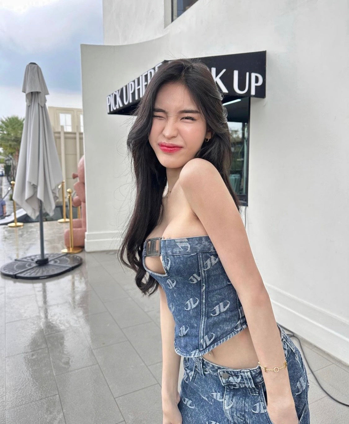 áo nữ JADED LONDON MONOGRAM STRAPLESS CORSET TOP  JWT2601