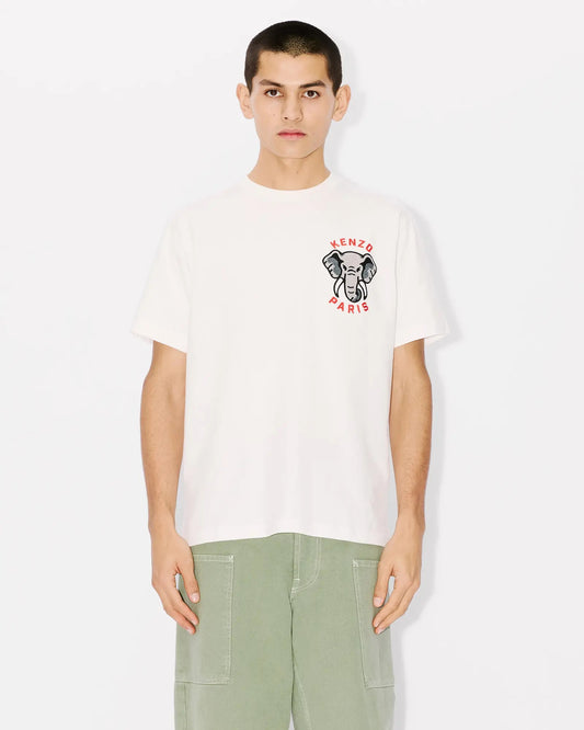 mẫu mặc áo KENZO ELEPHANT T-SHIRT OFF-WHITE FE55TS1884SG.02