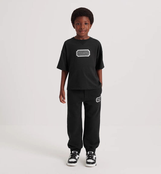 Kids' Christian Dior Couture Black Cotton Jersey T-Shirt 4SBK23TEEB_Y900