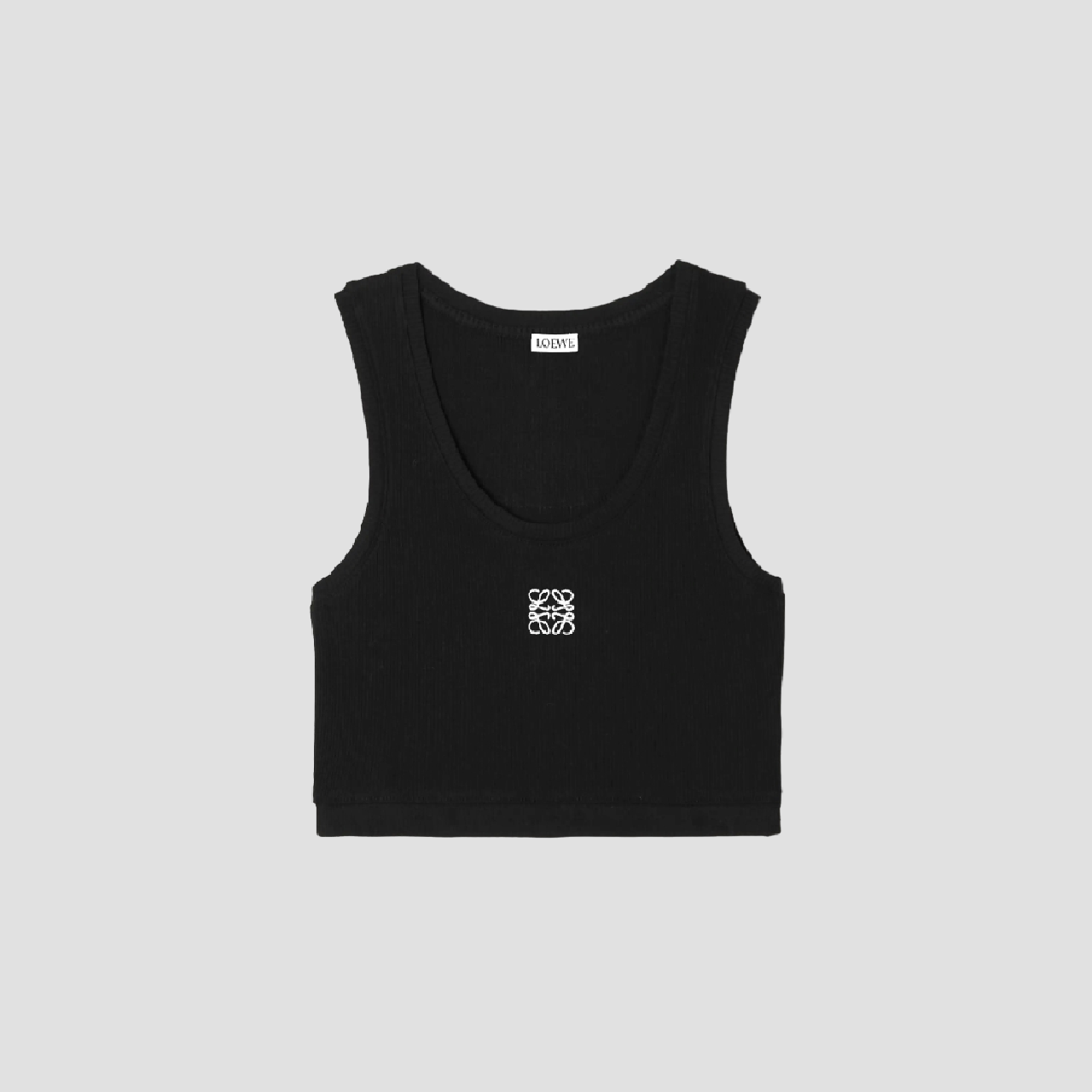 Loewe Cropped Anagram Tank Top in Black Cotton S540Y07XAG 1102