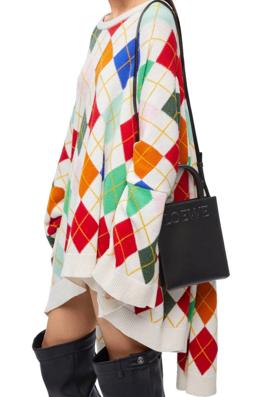 wearing Loewe Standard A5 Tote Bag In Sleek Calfskin Black A933S30X01-1100