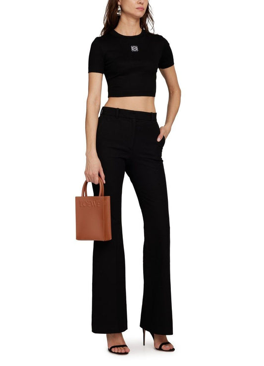 wearing Loewe Standard A5 Tote Bag In Sleek Calfskin – Tan A933S30X01-2530