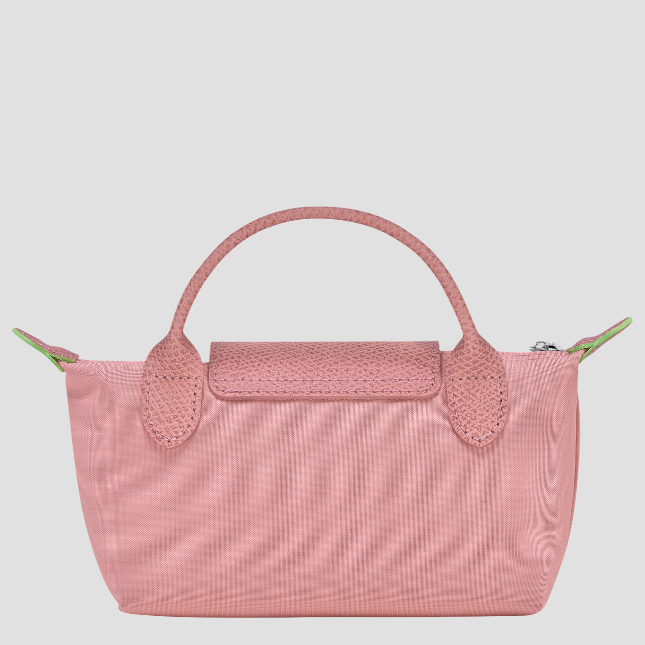 mặt sau túi LONGCHAMP LE PLIAGE GREEN POUCH WITH HANDLE PETAL PINK RECYCLED CANVAS 34175919P72
