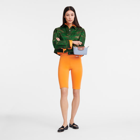 mẫu cầm túi LONGCHAMP LE PLIAGE ORIGINAL POUCH WITH HANDLE STEEL RECYCLED CANVAS 34175089P80