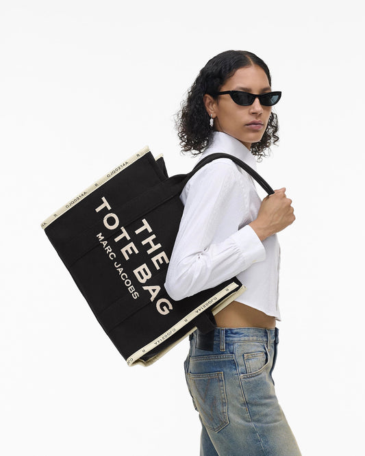 wearing Marc Jacobs The Jacquard Large Tote Bag Black M0017048-001