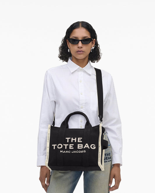 wearing Marc Jacobs The Jacquard Medium Tote Bag Black M0017027-001