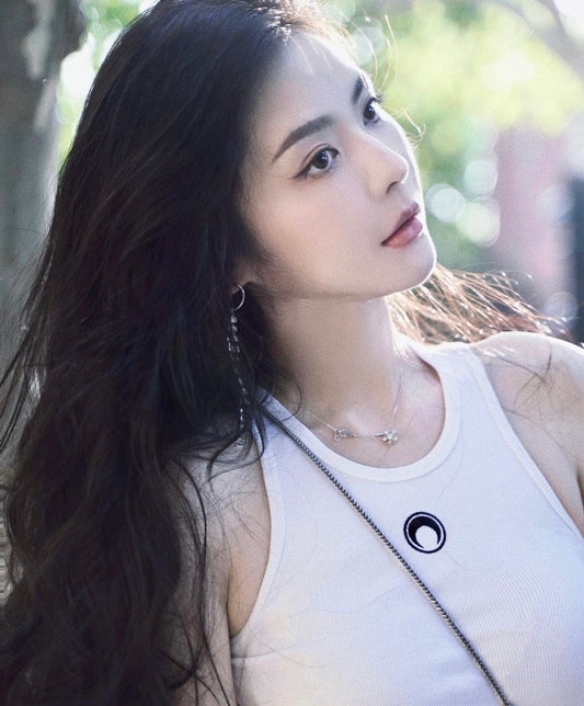 chi tiết áo MARINE SERRE MOON RIBBED-KNIT TANK TOP WHITE