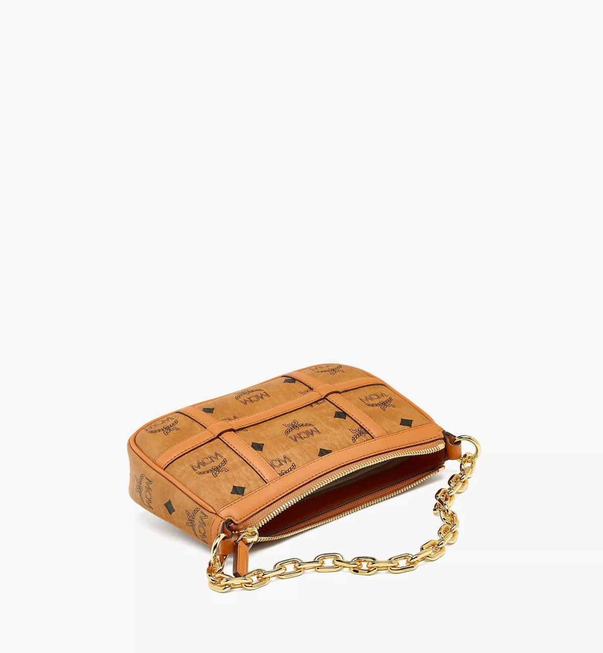 chi tiết túi MCM AREN SHOULDER BAG IN COGNAG VISETOS MWSBAER01CO001