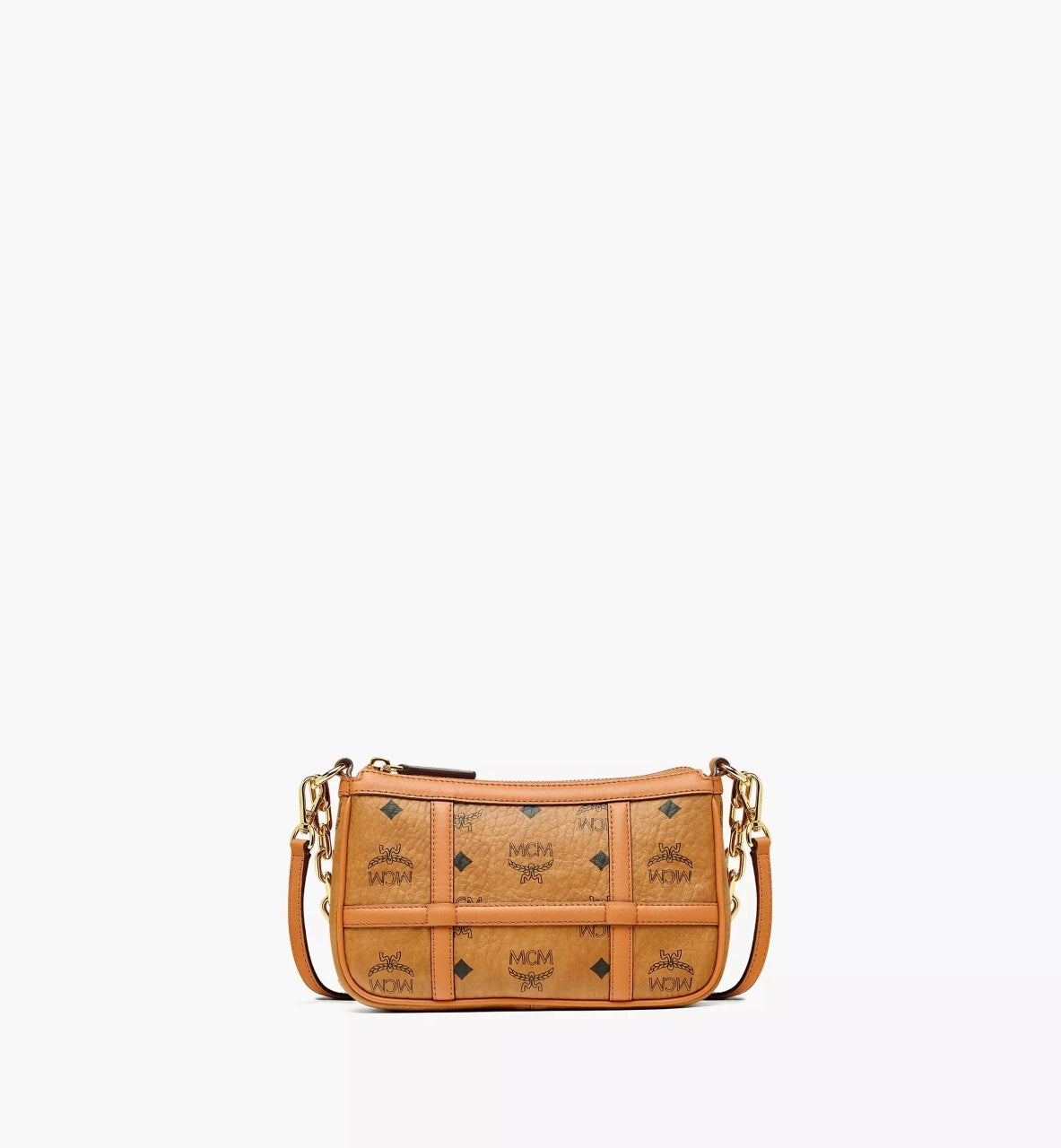 mặt sau túi MCM AREN SHOULDER BAG IN COGNAG VISETOS MWSBAER01CO001