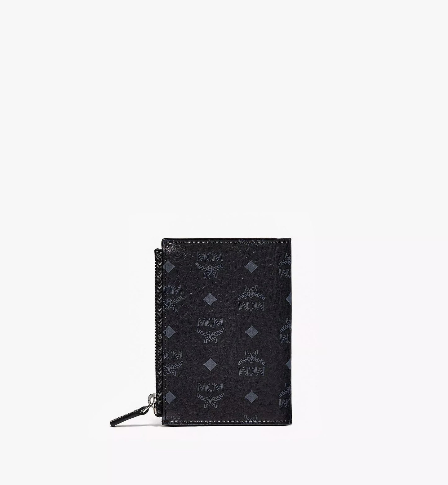 mặt sau MCM BIFOLD ZIP CARD WALLET IN BLACK VISETOS ORIGINAL MXSBSVI01BK001